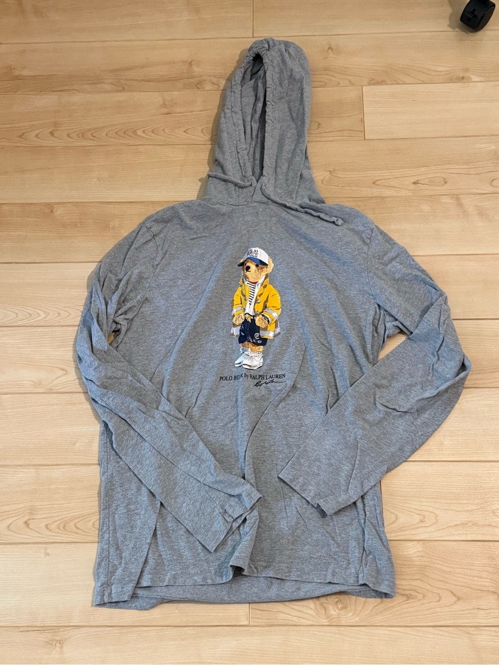 Ralph Lauren Grey Pullover with Navy & Yellow Logo Tag
